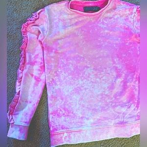 Kangol AcidWash Ruffle Sleeve Shirt XS